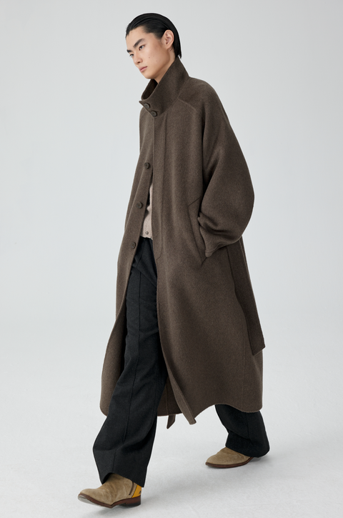 SIMPLE PROJECT HIGH-NECK WOOL COAT