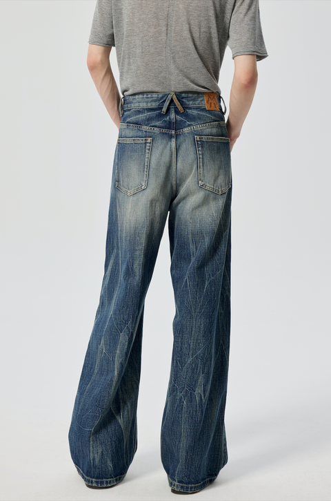 SIMPLE PROJECT LIGHTNING WASH JEANS