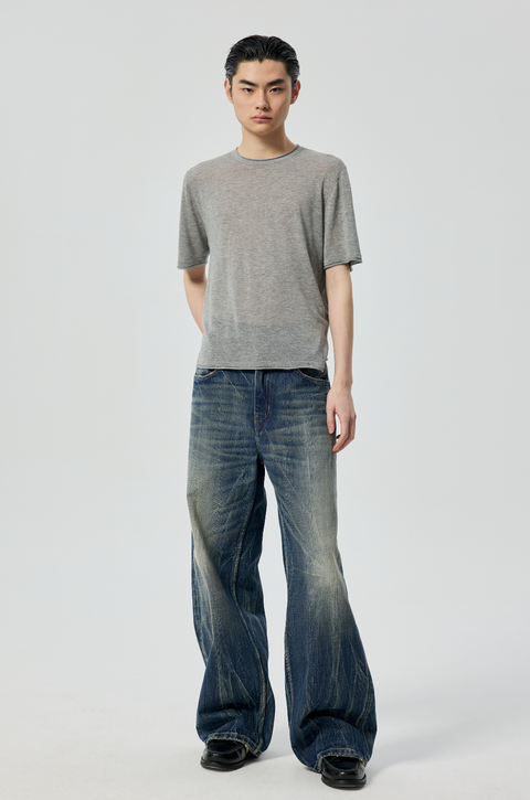 SIMPLE PROJECT LIGHTNING WASH JEANS
