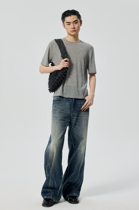 SIMPLE PROJECT LIGHTNING WASH JEANS