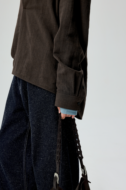 SIMPLE PROJECT RAMIE CHEVRON SHIRT