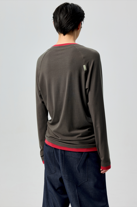 SIMPLE PROJECT PANELED CREW T-SHIRT