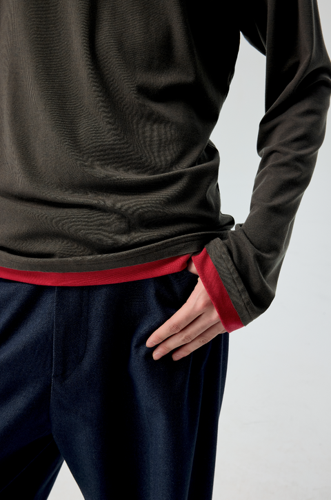 SIMPLE PROJECT PANELED CREW T-SHIRT