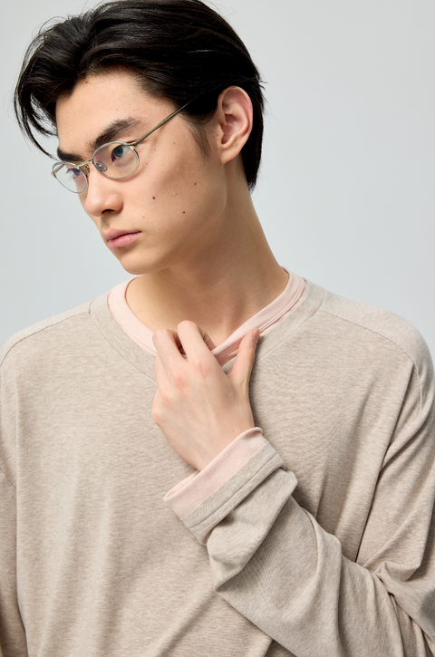 SIMPLE PROJECT PANELED CREW T-SHIRT