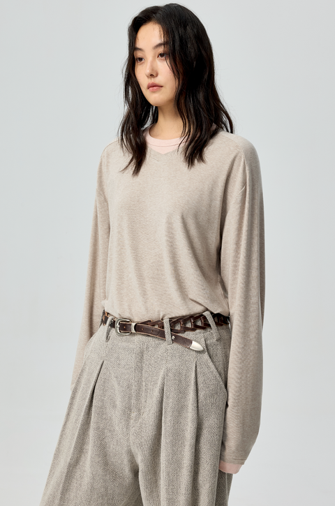 SIMPLE PROJECT PANELED CREW T-SHIRT