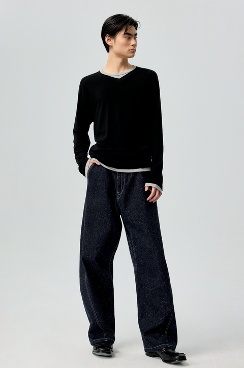 SIMPLE PROJECT PANELED CREW T-SHIRT