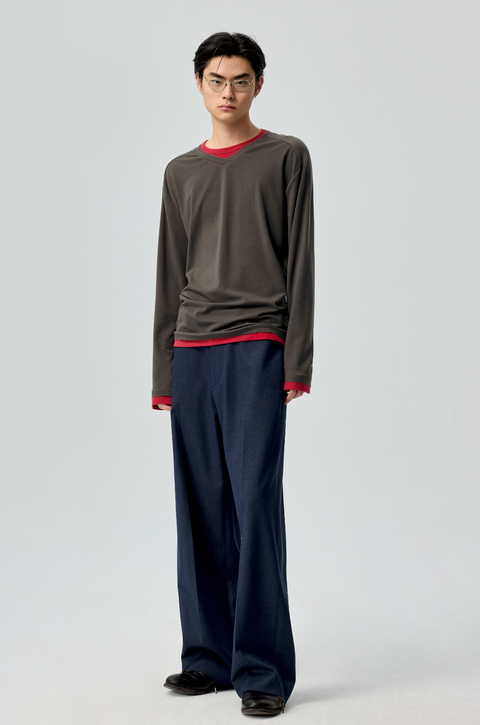 SIMPLE PROJECT PANELED CREW T-SHIRT