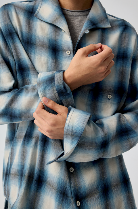 SIMPLE PROJECT OMBRÉ CHECK SHIRT