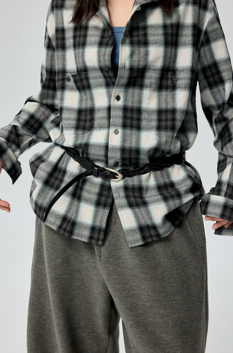 SIMPLE PROJECT OMBRÉ CHECK SHIRT