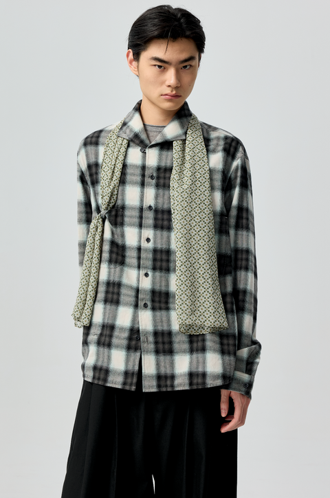 SIMPLE PROJECT OMBRÉ CHECK SHIRT