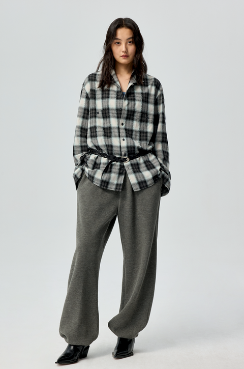 SIMPLE PROJECT OMBRÉ CHECK SHIRT