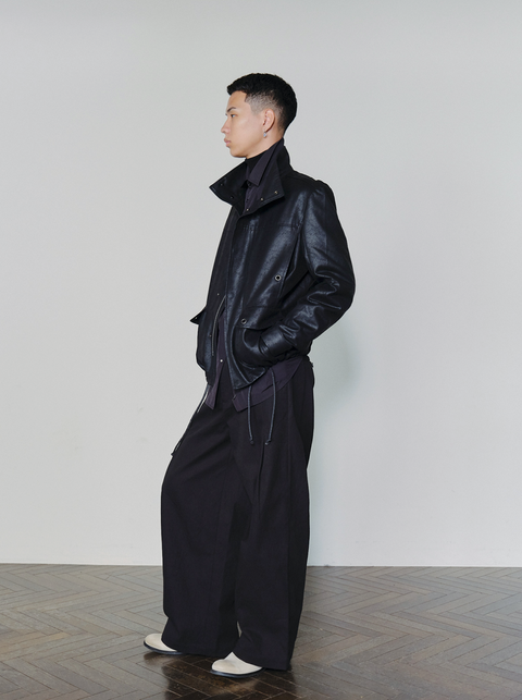 SAIRENSSEI DISTRESSED DRAWSTRING JACKET