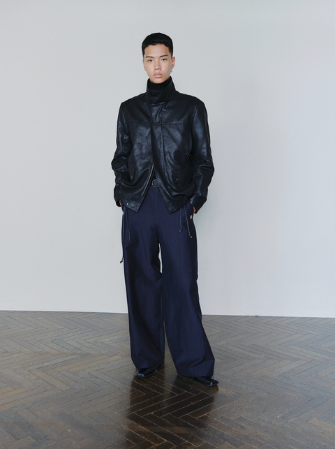 SAIRENSSEI DISTRESSED DRAWSTRING JACKET