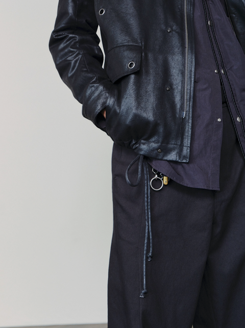 SAIRENSSEI DISTRESSED DRAWSTRING JACKET