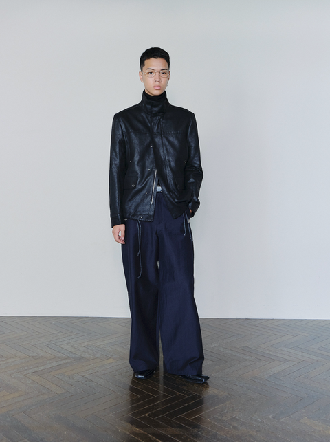 SAIRENSSEI DISTRESSED DRAWSTRING JACKET