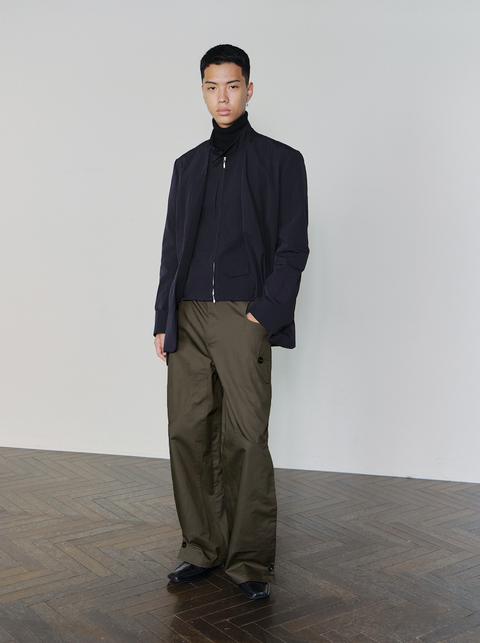 SAIRENSSEI SIDE-PLEATED UTILITY WORK PANTS