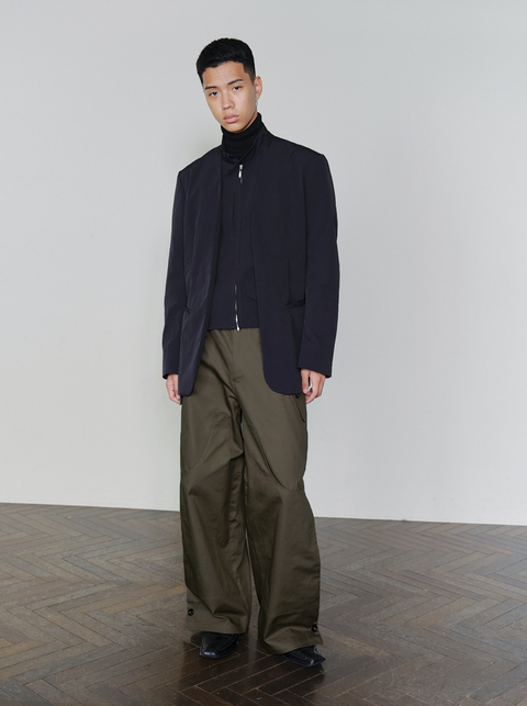 SAIRENSSEI SIDE-PLEATED UTILITY WORK PANTS