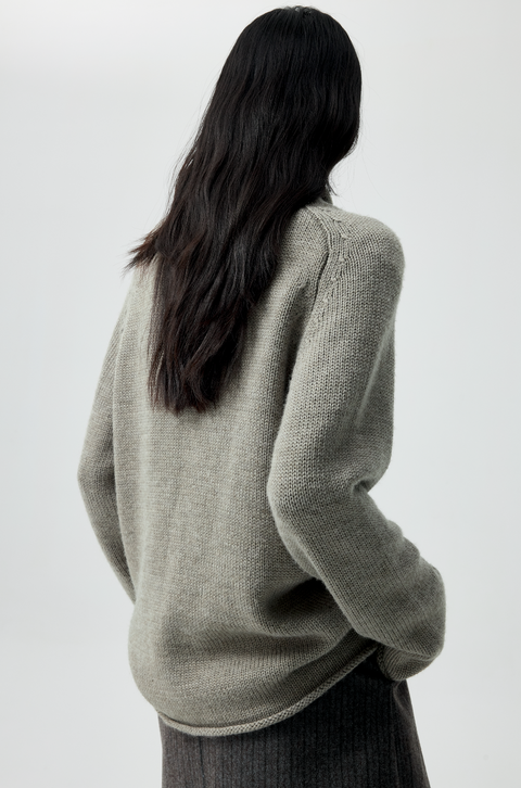 SIMPLE PROJECT ROLLED-UP WOOL SWEATER