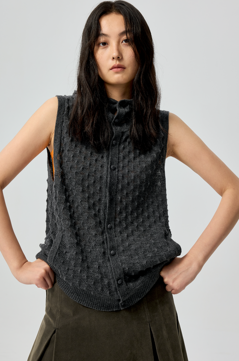 SIMPLE PROJECT "PINEAPPLE" HOODED VEST