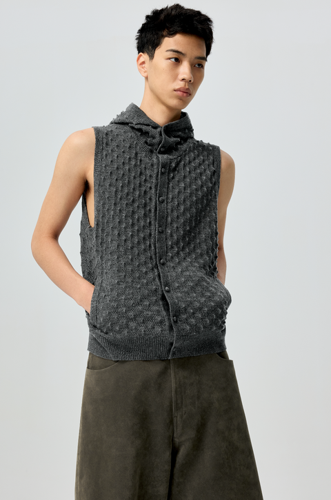SIMPLE PROJECT "PINEAPPLE" HOODED VEST