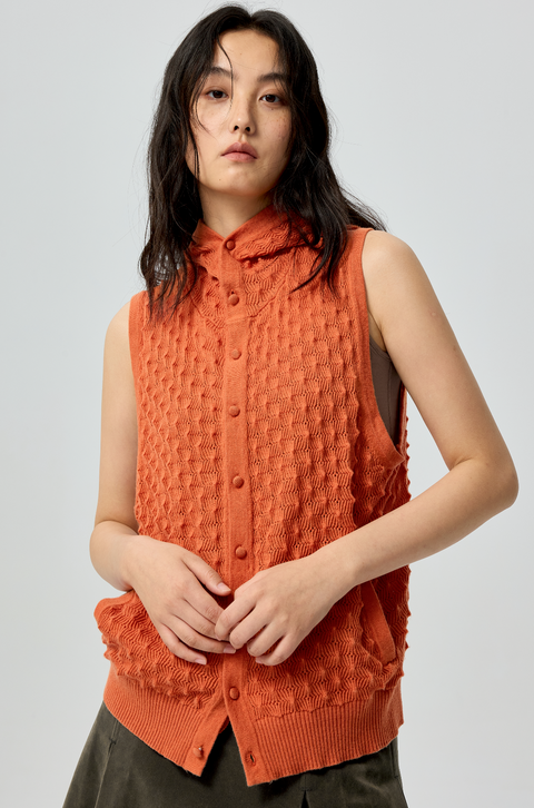 SIMPLE PROJECT "PINEAPPLE" HOODED VEST