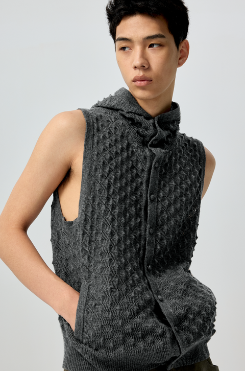 SIMPLE PROJECT "PINEAPPLE" HOODED VEST