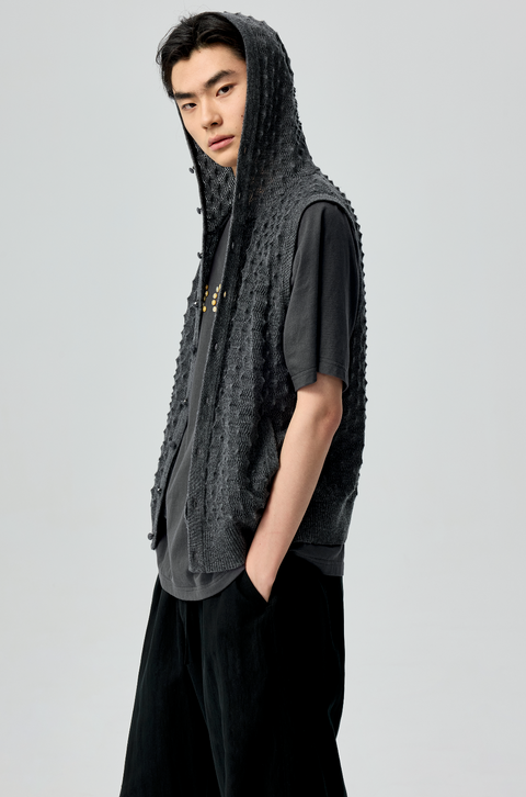 SIMPLE PROJECT "PINEAPPLE" HOODED VEST