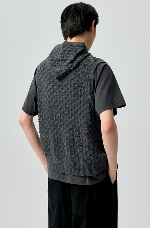 SIMPLE PROJECT "PINEAPPLE" HOODED VEST