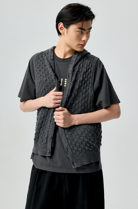 SIMPLE PROJECT "PINEAPPLE" HOODED VEST