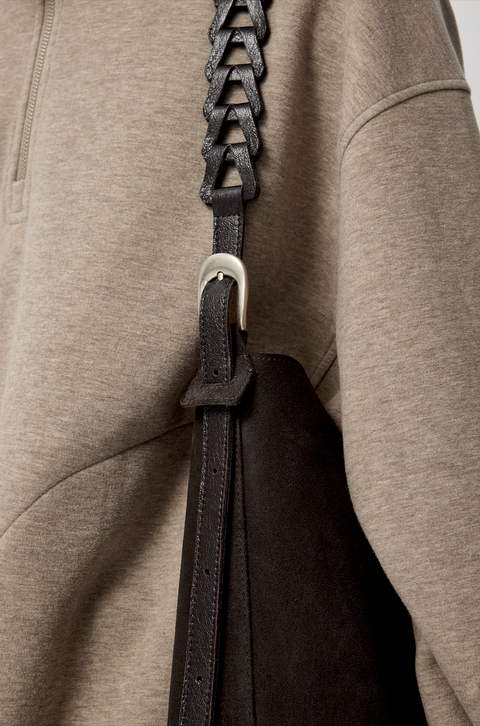 SIMPLE PROJECT BELTED SUEDE TOTE