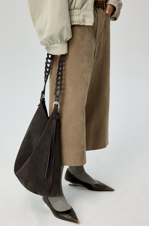 SIMPLE PROJECT BELTED SUEDE TOTE