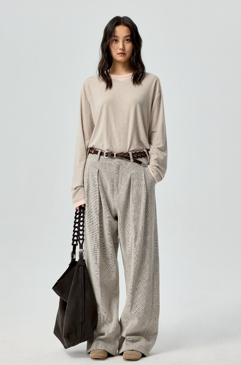 SIMPLE PROJECT BELTED SUEDE TOTE