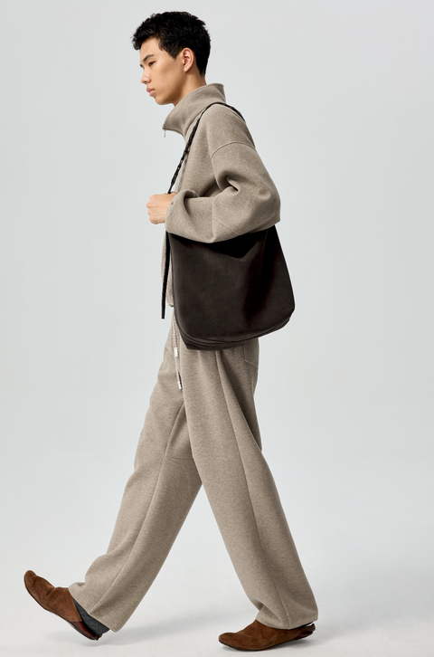 SIMPLE PROJECT BELTED SUEDE TOTE