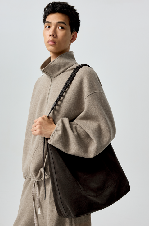 SIMPLE PROJECT BELTED SUEDE TOTE