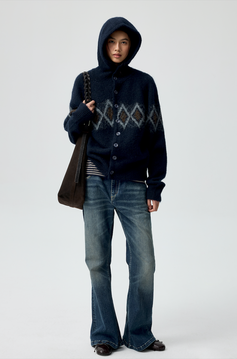 SIMPLE PROJECT BLUE WASHED FLARE JEANS