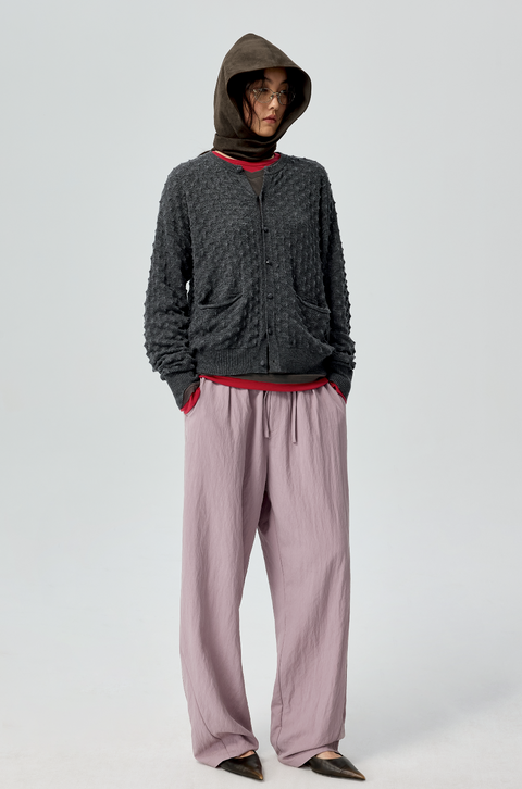 SIMPLE PROJECT SUEDE HOODED SCARF