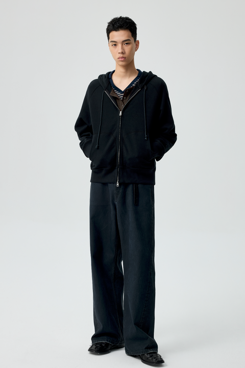 SIMPLE PROJECT PU-COATED JEANS