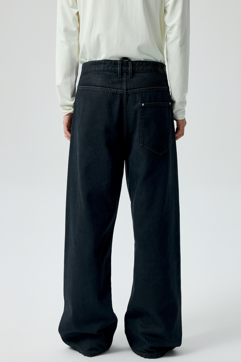 SIMPLE PROJECT PU-COATED JEANS