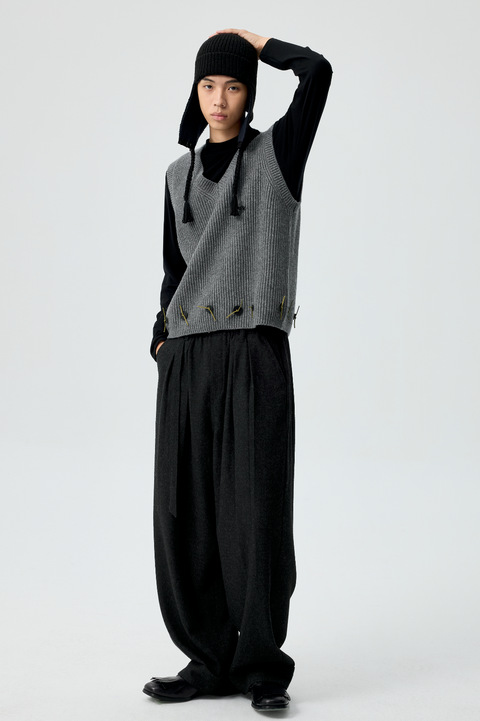 SIMPLE PROJECT RUFFLED TROUSERS