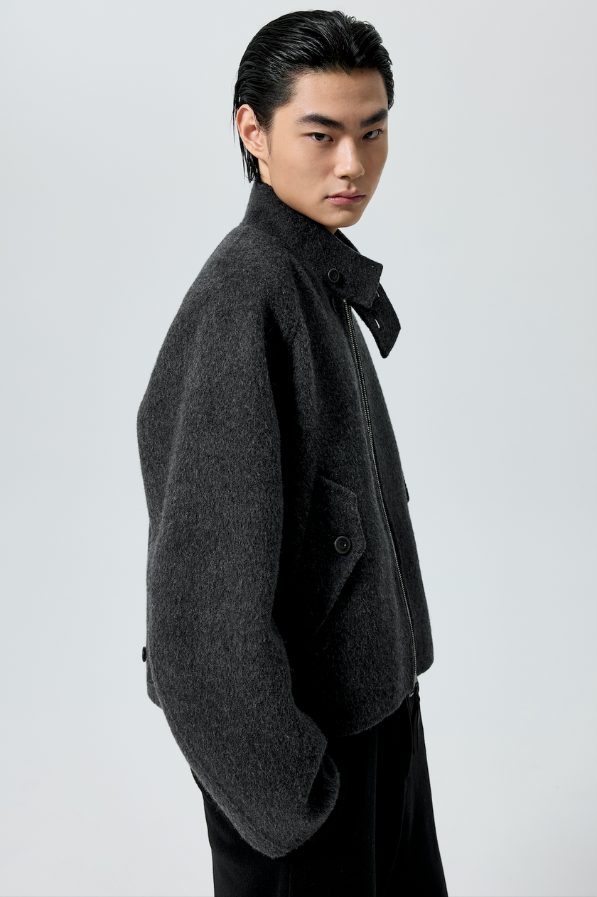 SIMPLE PROJECT WOOL HARRINGTON JACKET – Remold Lab