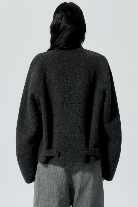 SIMPLE PROJECT WOOL HARRINGTON JACKET