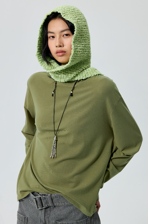 SIMPLE PROJECT KNITTED HOODED SCARF