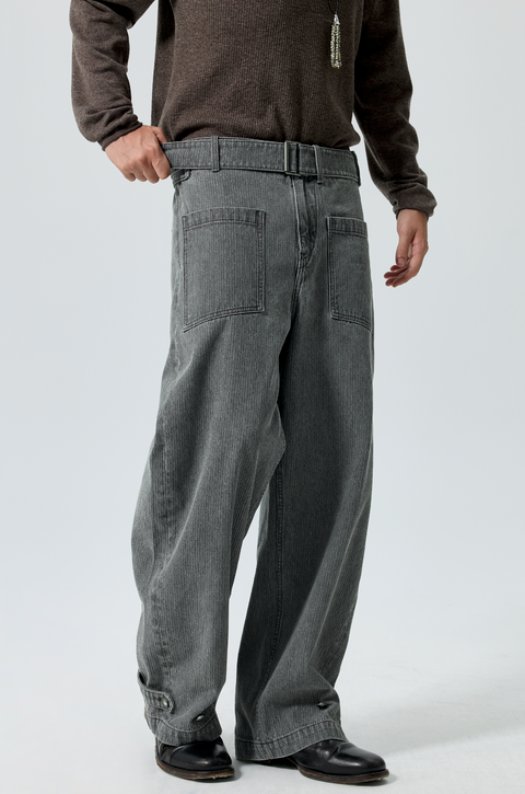 SIMPLE PROJECT BELTED TROUSERS