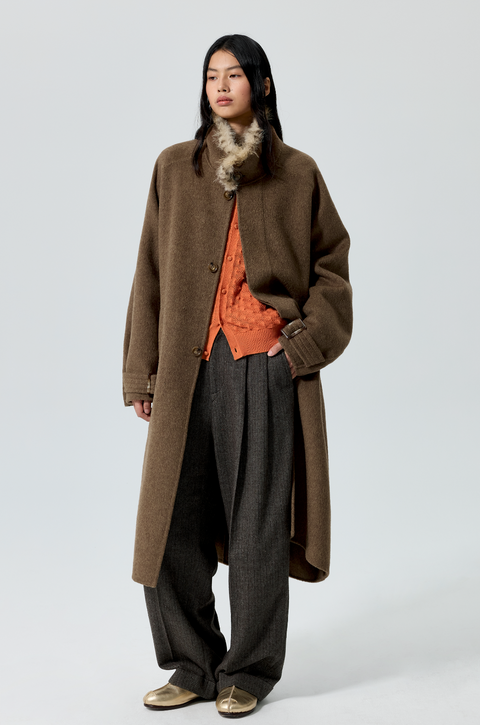 SIMPLE PROJECT STRIPED WOOL TAPERED TROUSERS