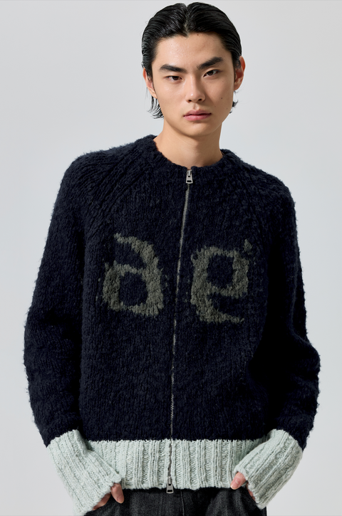 SIMPLE PROJECT COLOR-BLOCK CARDIGAN