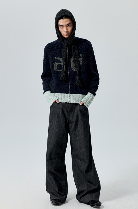 SIMPLE PROJECT COLOR-BLOCK CARDIGAN