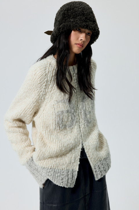 SIMPLE PROJECT COLOR-BLOCK CARDIGAN