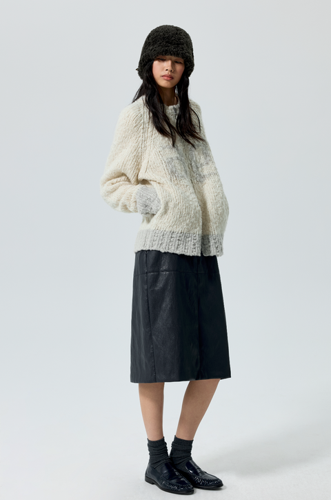 SIMPLE PROJECT COLOR-BLOCK CARDIGAN