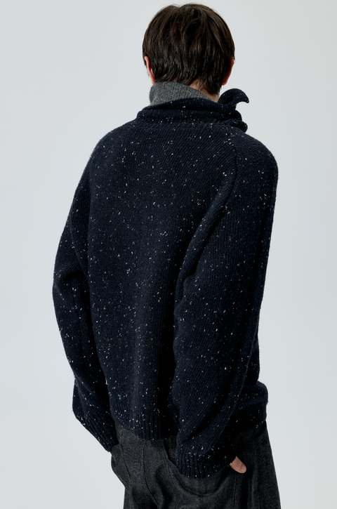 SIMPLE PROJECT KNOTTED NECK SWEATER