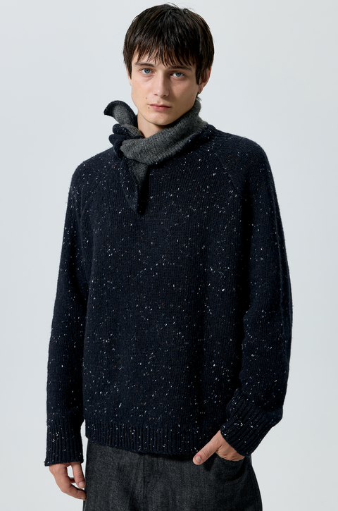 SIMPLE PROJECT KNOTTED NECK SWEATER